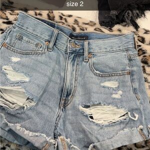 Aeropostale Blue Distressed Jean Shorts